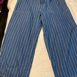 Seven7 Blue and White Wide-Leg Pants